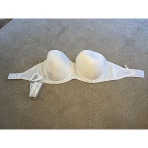 London Strapless Convertible Bra Womens 38B Underwire Padded Detachable Straps